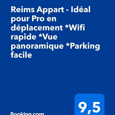 Reims - Ideal Pour Pro En Deplacement *wifi Rapide *vue Panoramique *parking Facile Lägenhet